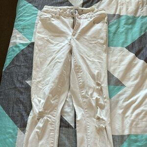 White ripped jeans